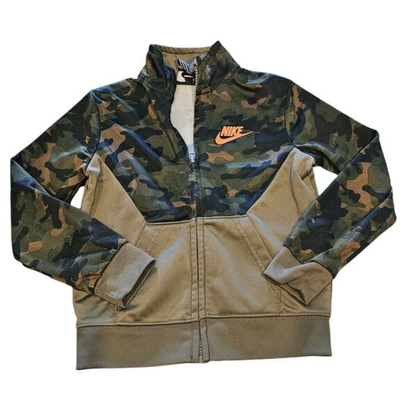 NIKE Jacket Toddlers Size 3T Green Camouflage Therma Dri Fit Full Zip - Picture 1 of 4